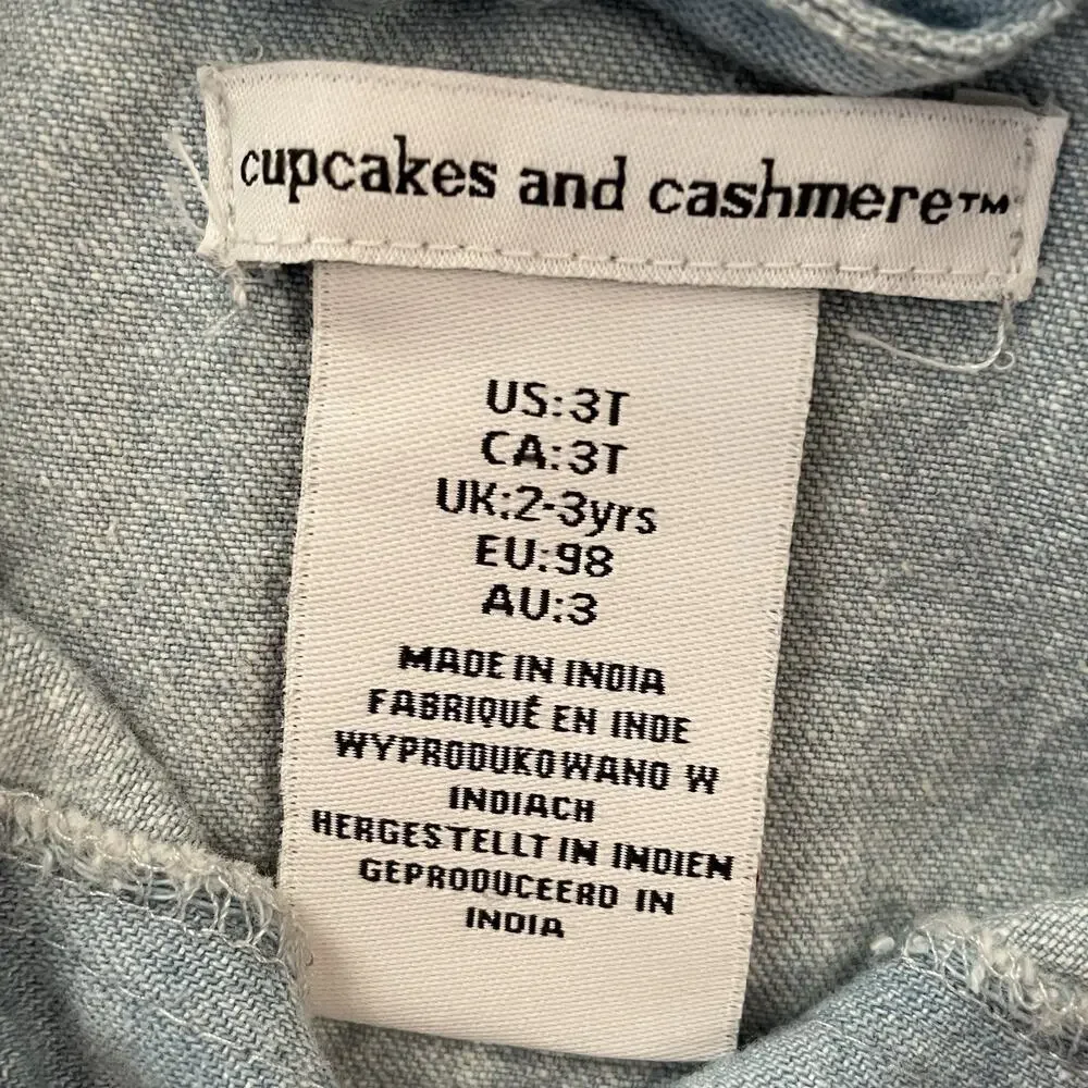 Cupcakes And Cashmere Daisy Jean Jacket Size 3T Blue Fringe Boho Cowgirl Casual